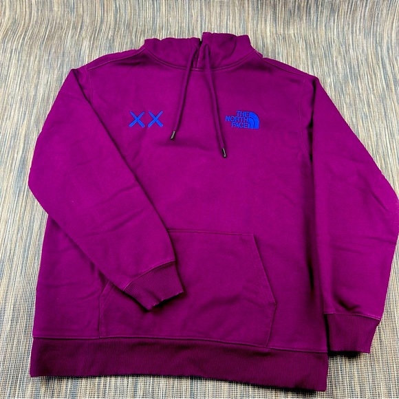 The North Face Other - The North Face X Kaws Hoodie Adult Men Large Pink Embroidered Logo Collaboration